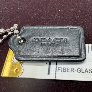 COACH NEW YORK Smooth Leather Bag Charm Keychain Key Fob  1.5” W